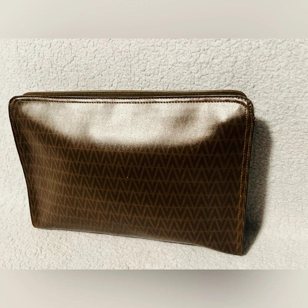 Mario Valentino Monogram Brown Clutch - Picture 3 of 11